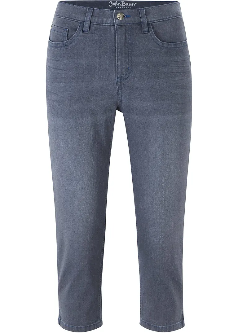 Capri-Ultra-Soft-Jeans in blau von vorne - bonprix
