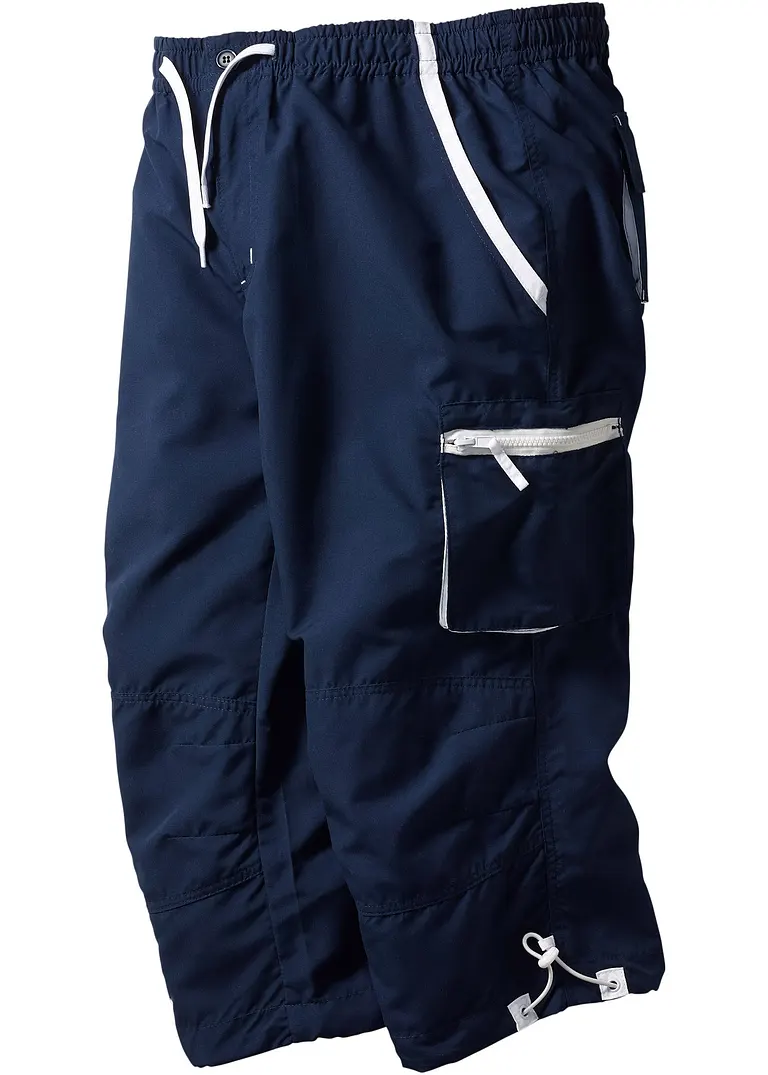 Mikrofaser 3/4-Schlupfhose in blau von vorne - bonprix