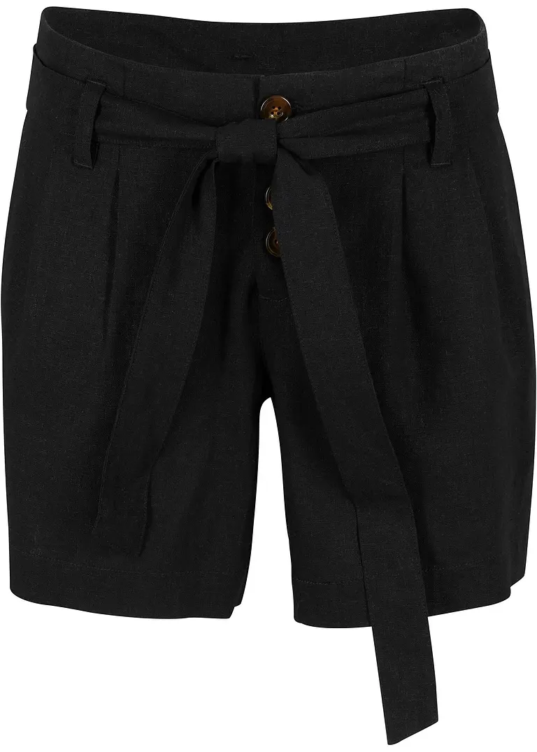 bpc bonprix collection Shorts mit Knopfleiste und Bindeband, mit Leinen