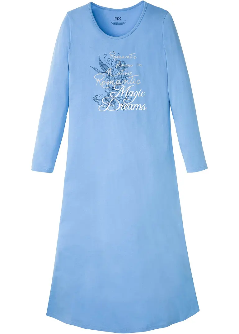 Nachtkleid in blau von vorne - bonprix