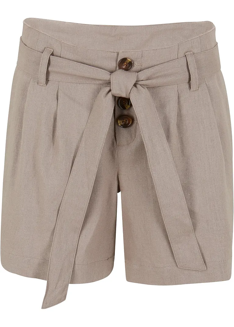 bpc bonprix collection Shorts mit Knopfleiste und Bindeband, mit Leinen