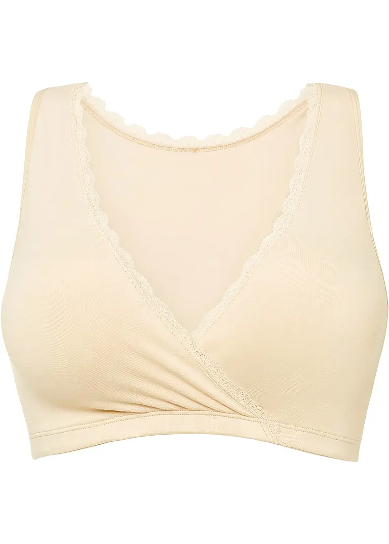 Still-Bustier mit Bio-Baumwolle in beige von vorne - bpc bonprix collection - Nice Size