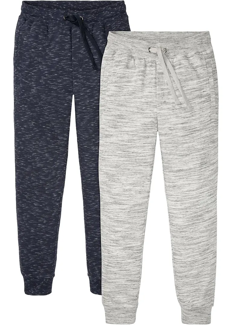 Jogginghose (2er Pack) in grau von vorne - bpc bonprix collection