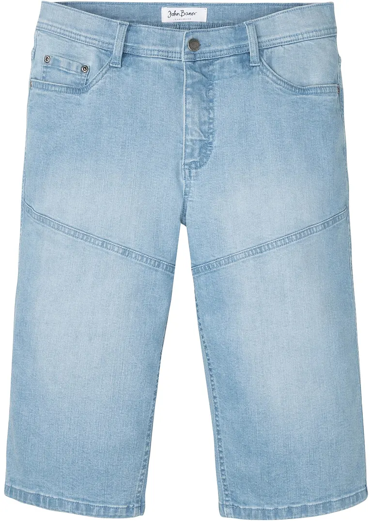 Stretch-Long-Bermuda, Regular Fit in blau von vorne - John Baner JEANSWEAR