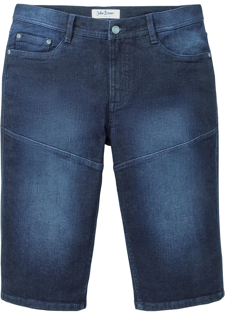 Stretch-Long-Bermuda, Regular Fit in blau von vorne - John Baner JEANSWEAR