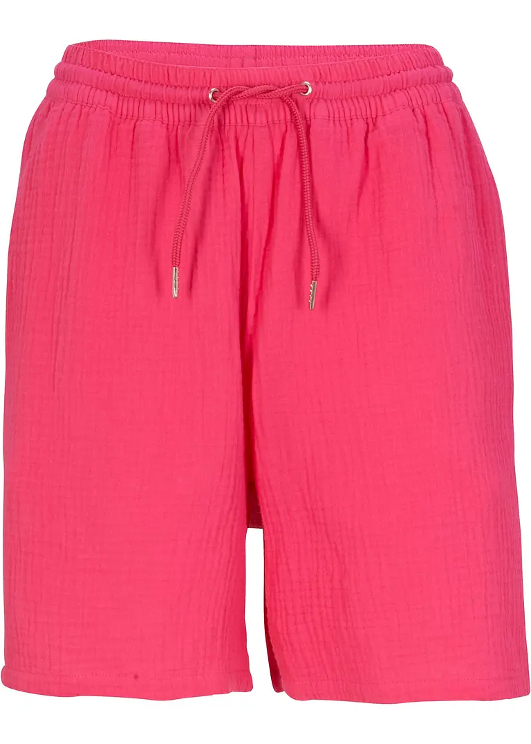 Musselin-Shorts in pink von vorne - bonprix