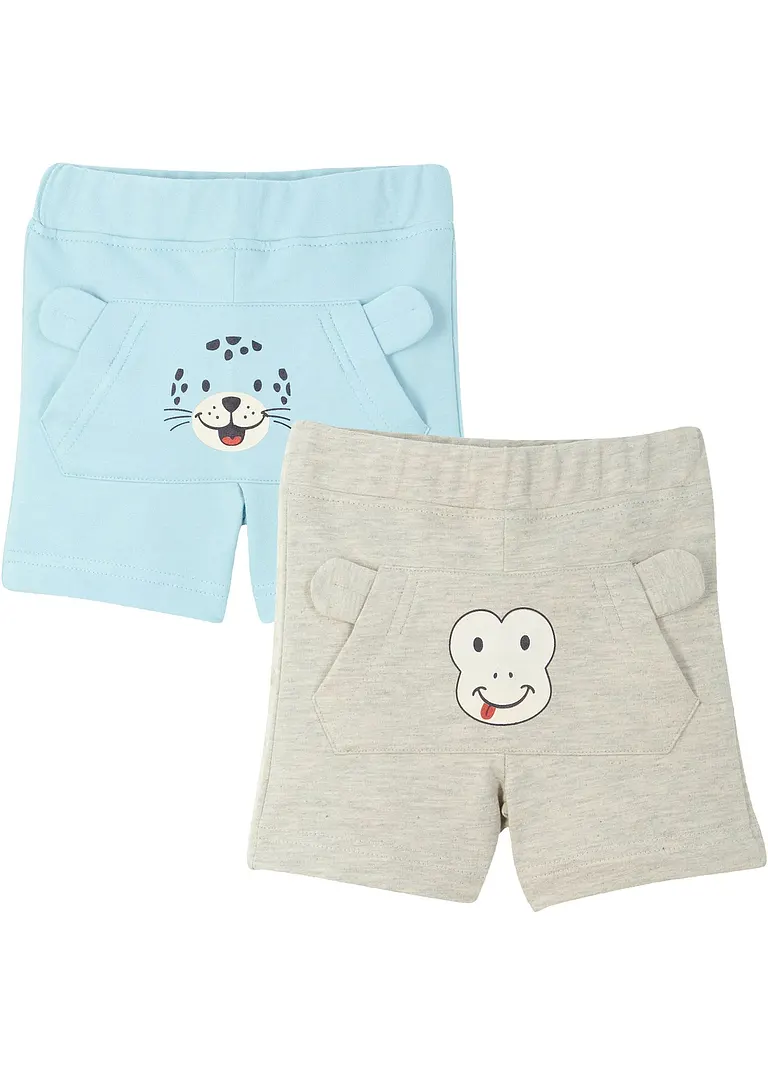 bpc bonprix collection Baby Sommer Sweatshorts aus Bio-Baumwolle (2er Pack)