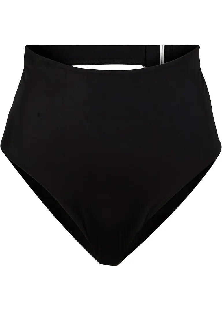 High Waist Bikinihose weitenverstellbar in schwarz von vorne - bonprix