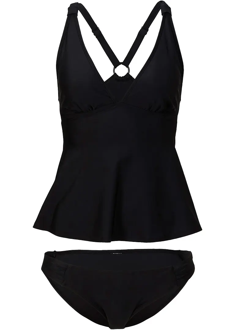 Tankini (2-tlg.Set) in schwarz von vorne - BODYFLIRT