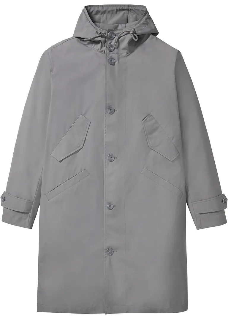 Long-Parka in grau von vorne - bpc selection