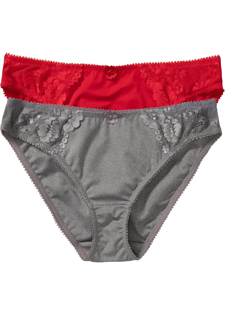 Slip (2er Pack) in rot von vorne - bonprix