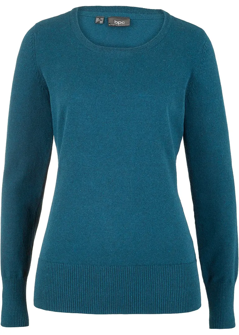 Basic Pullover mit recycelter Baumwolle in grün von vorne - bpc bonprix collection