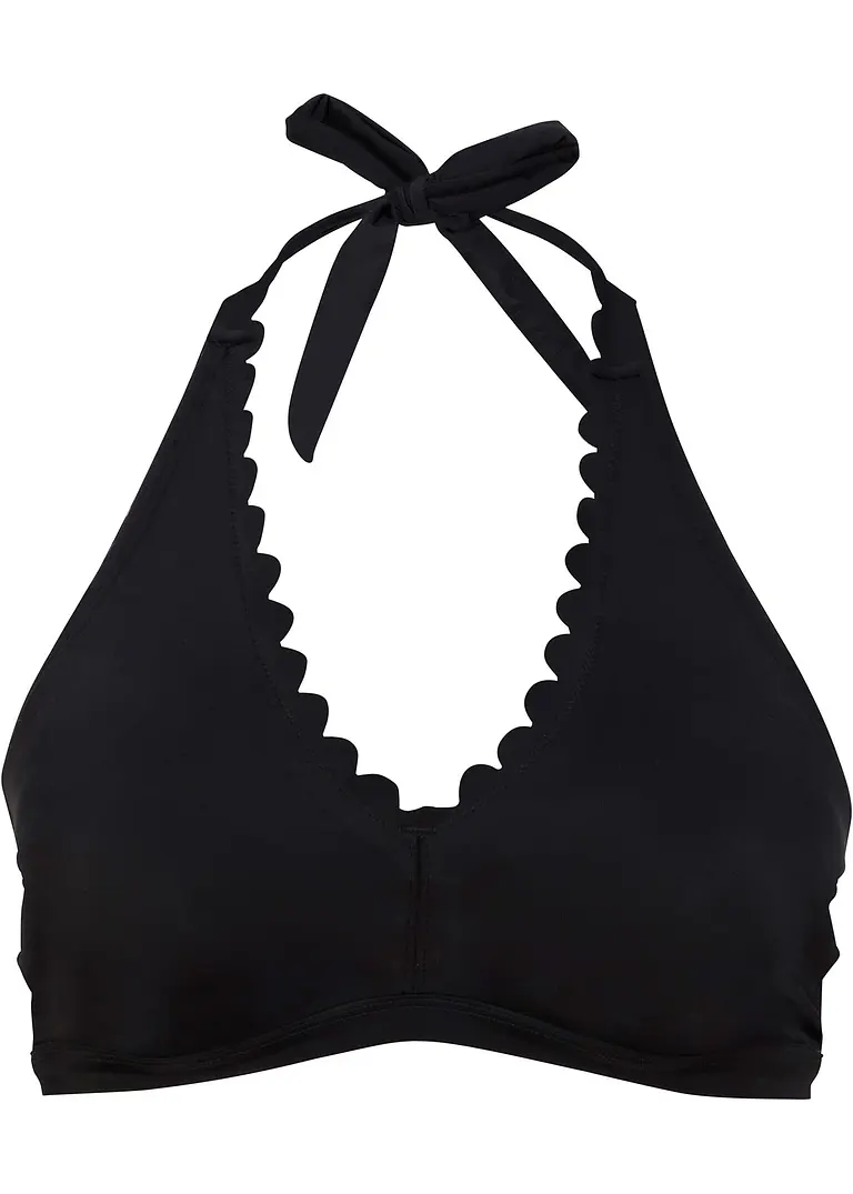 Neckholder Bikini Oberteil in schwarz von vorne - bonprix