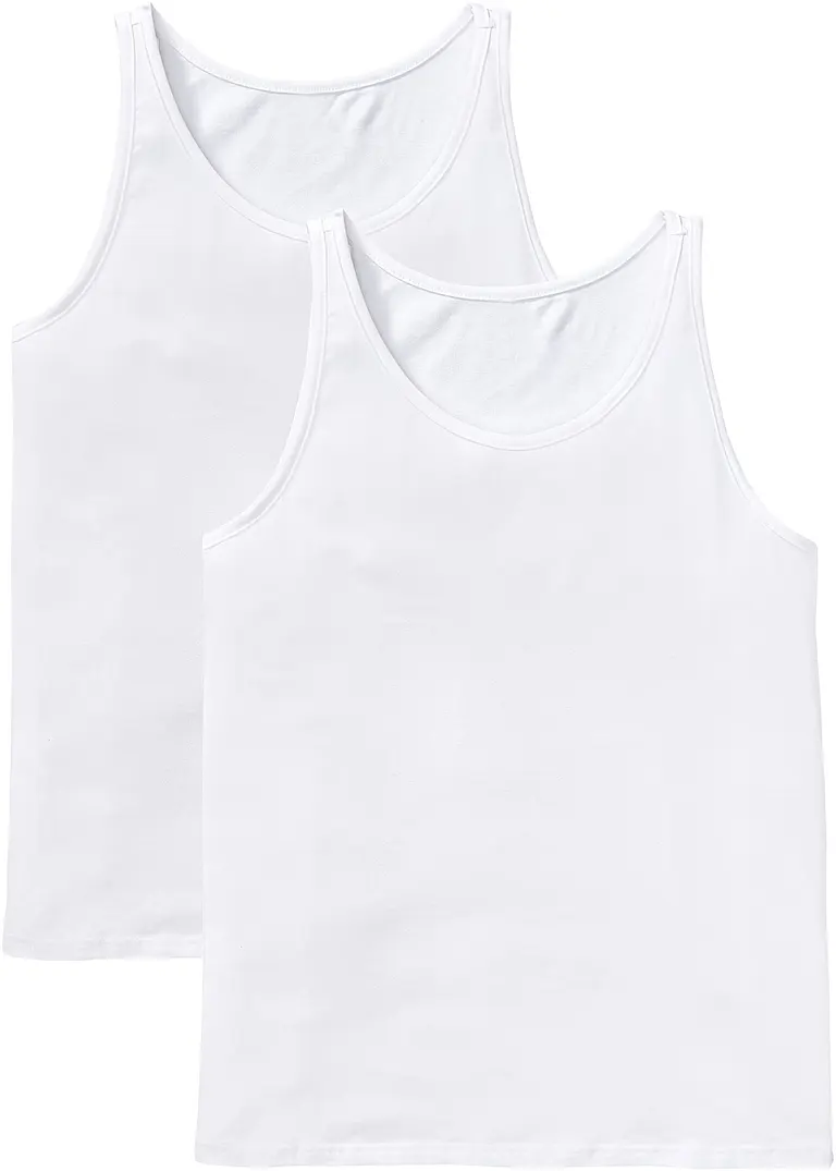 Unterhemd (2er Pack) in weiß von vorne - bonprix