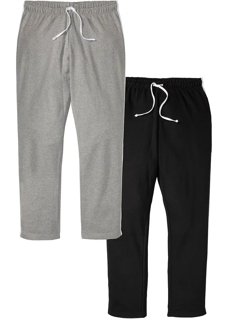 Jogginghose (2er Pack) in schwarz von vorne - bonprix