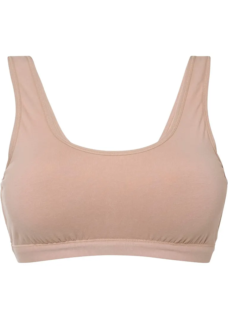 Bustier mit Bio-Baumwolle in beige von vorne - bpc bonprix collection