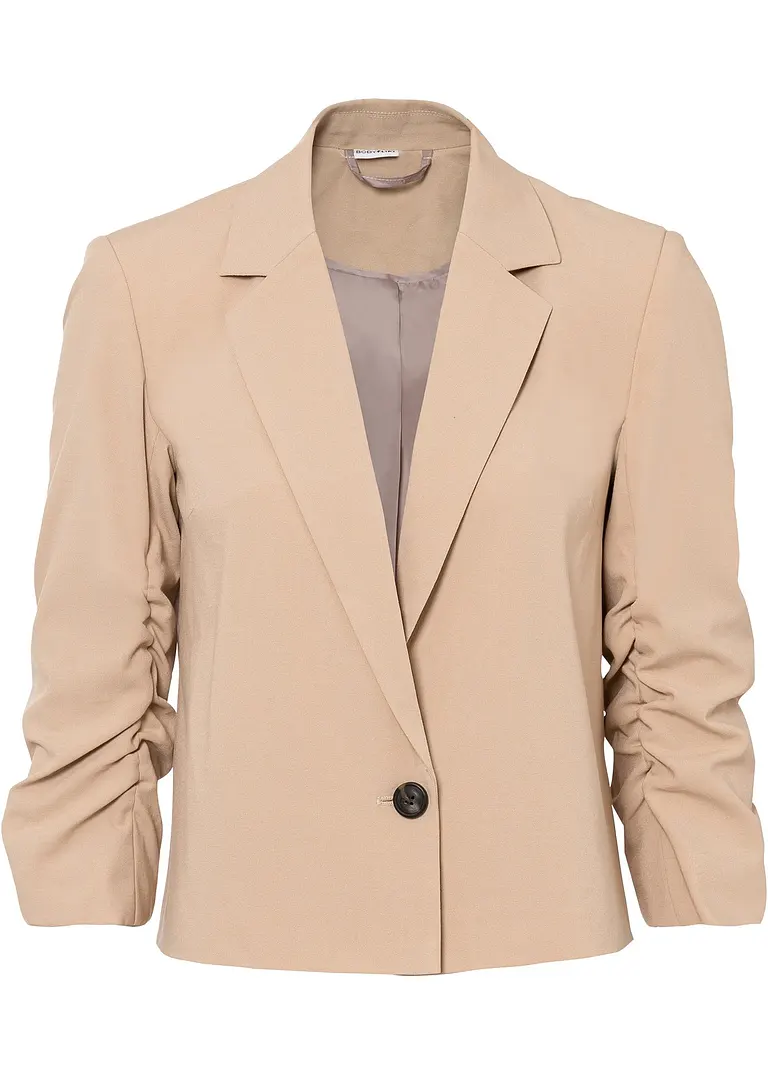 Kurzblazer  in beige von vorne - BODYFLIRT