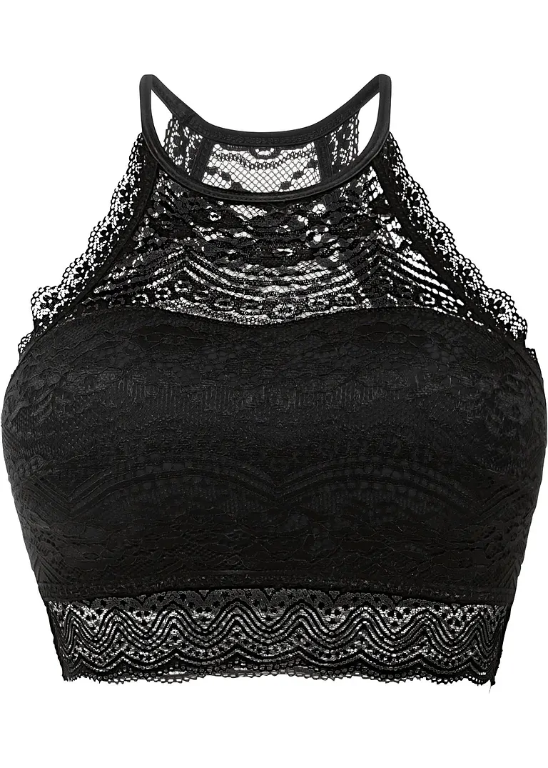 Bustier ohne Bügel in schwarz von vorne - bonprix