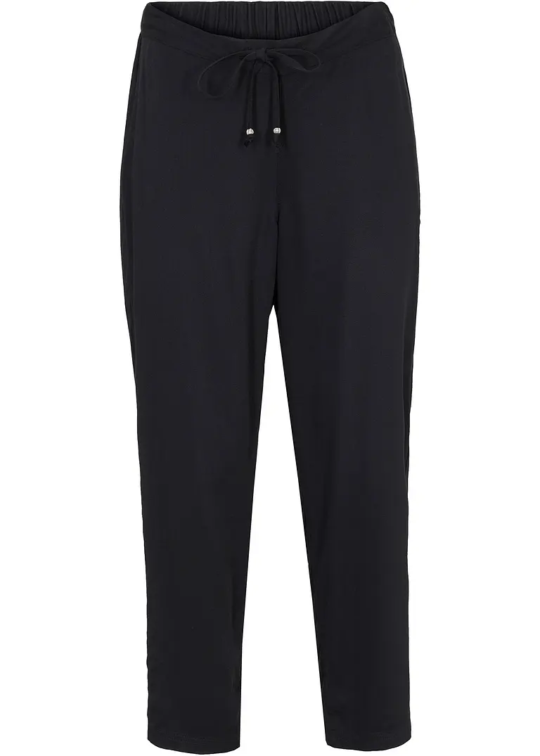 Schlupfhose aus softer Viskose in schwarz von vorne - bonprix