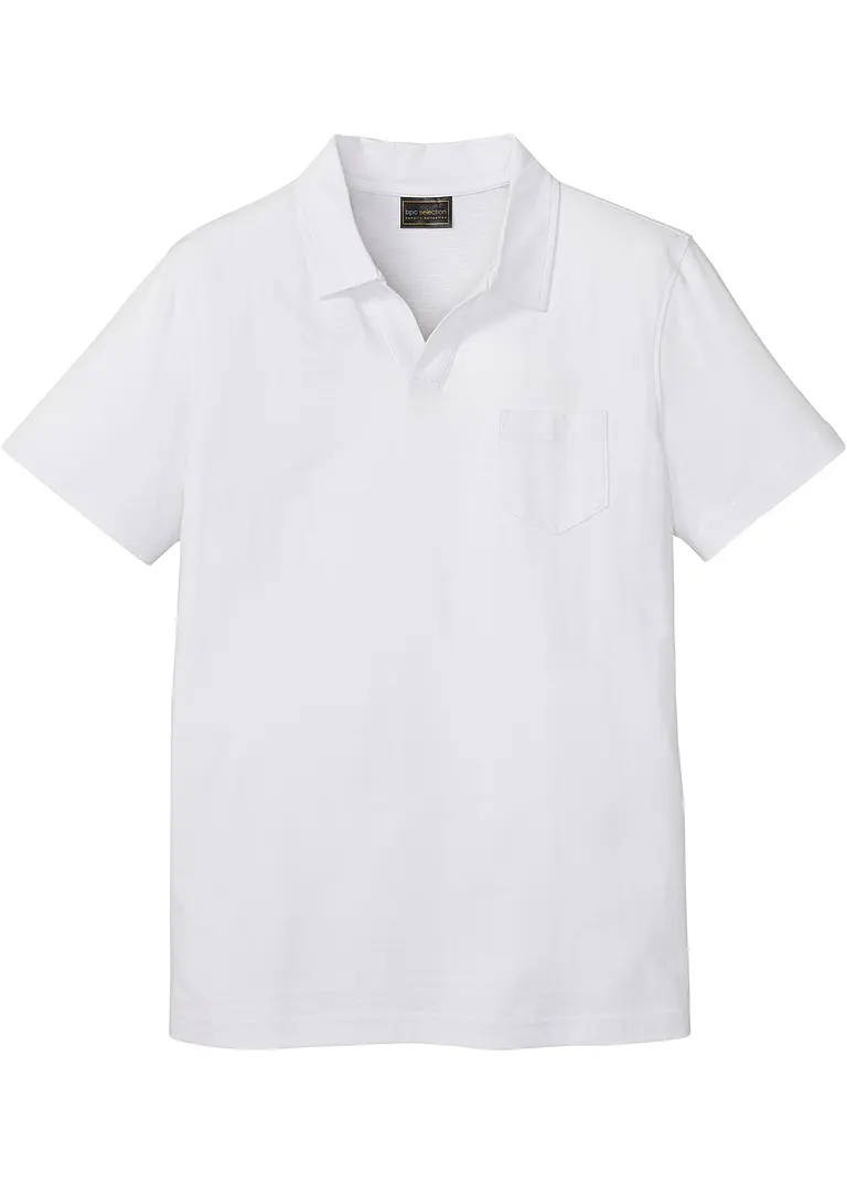 Poloshirt, Kurzarm in weiß von vorne - bonprix