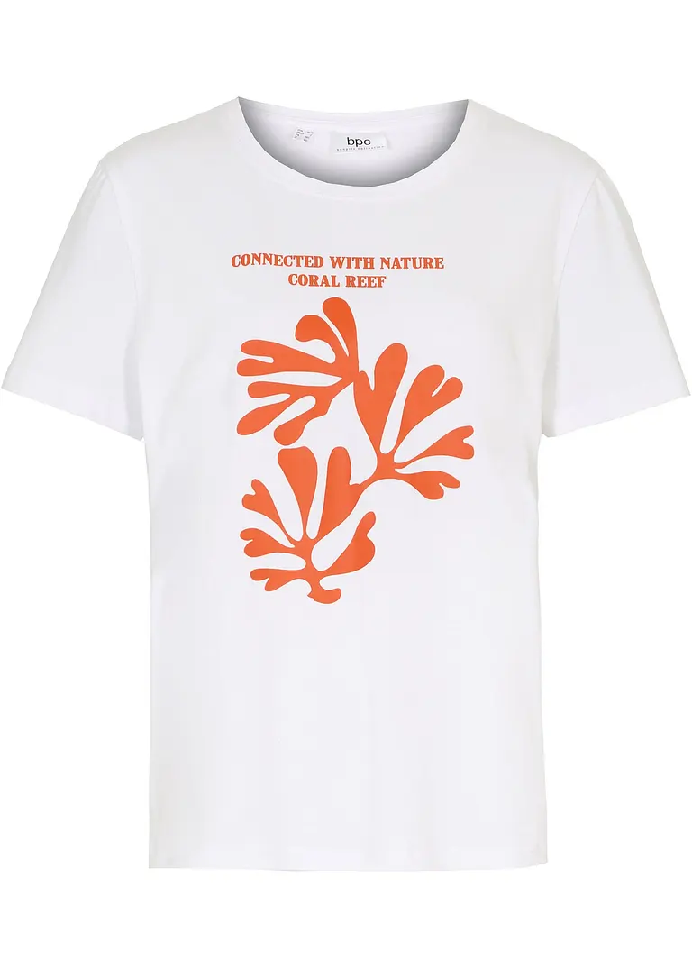 T-Shirt mit Druck in weiß von vorne - bonprix