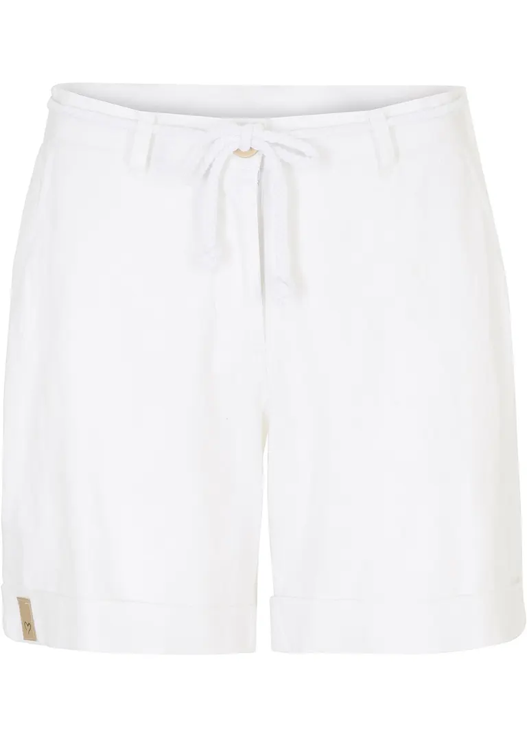 Shorts mit Leinen in weiß von vorne - bpc bonprix collection