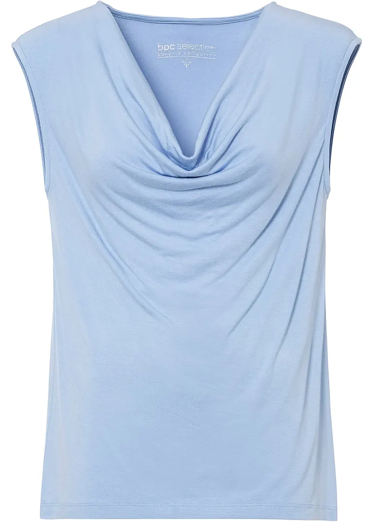 Top aus Viskose-Mix in blau von vorne - bonprix