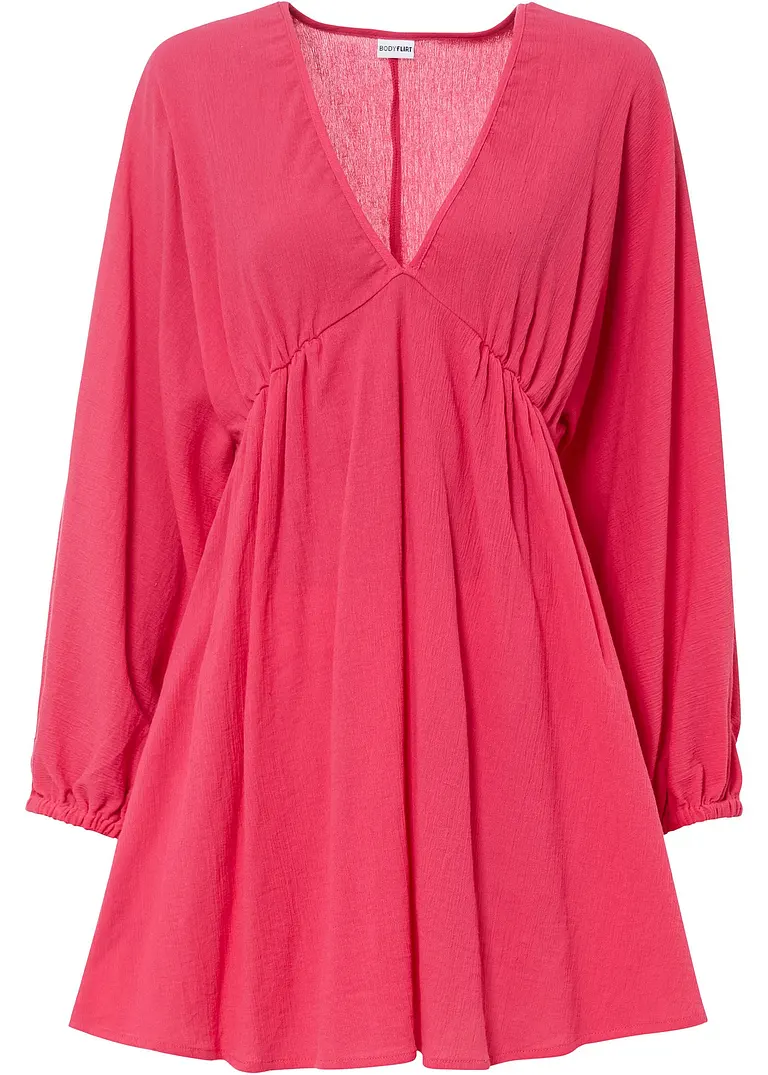 Kleid mit Flügelärmeln in pink von vorne - BODYFLIRT