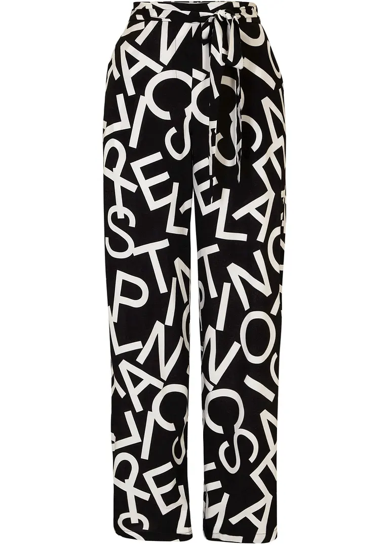 Marlenehose in schwarz von vorne - bonprix