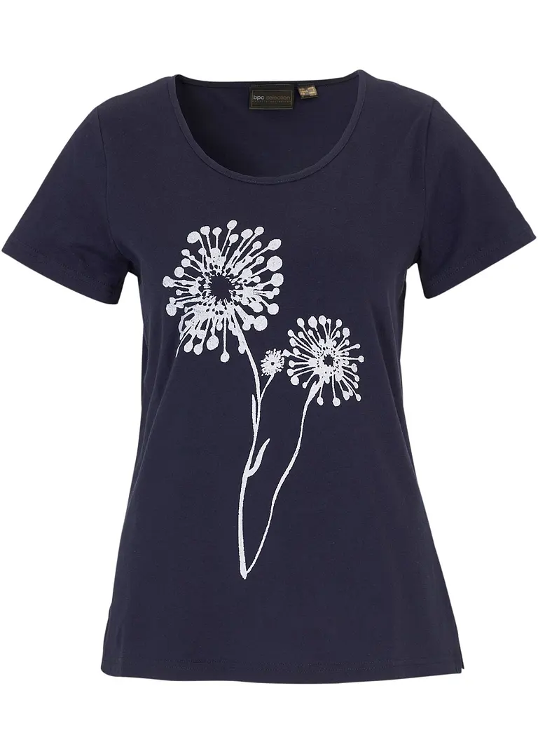 T-Shirt in blau von vorne - bonprix