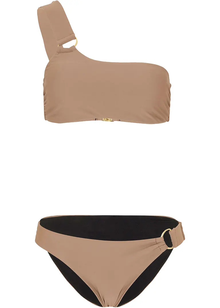 Bandeau Bikini (2-tlg. Set) in braun von vorne - BODYFLIRT