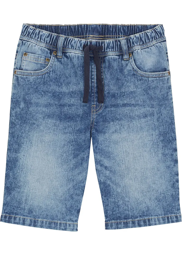 Jungen Schlupf-Bermuda, Blau-Denim in blau von vorne - John Baner JEANSWEAR