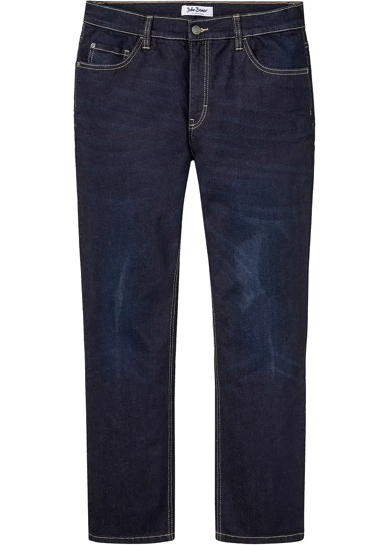 Regular Fit Stretch-Jeans, Bootcut in blau von vorne - bonprix