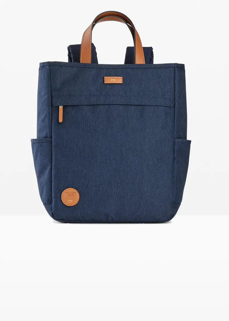 Taschen-Rucksack in blau von vorne - bonprix