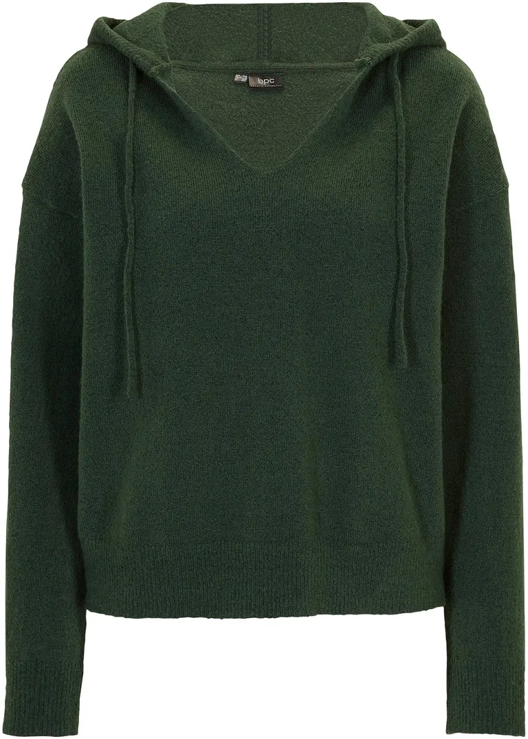 bpc bonprix collection Strick-Pullover mit V-Ausschnitt und Kapuze