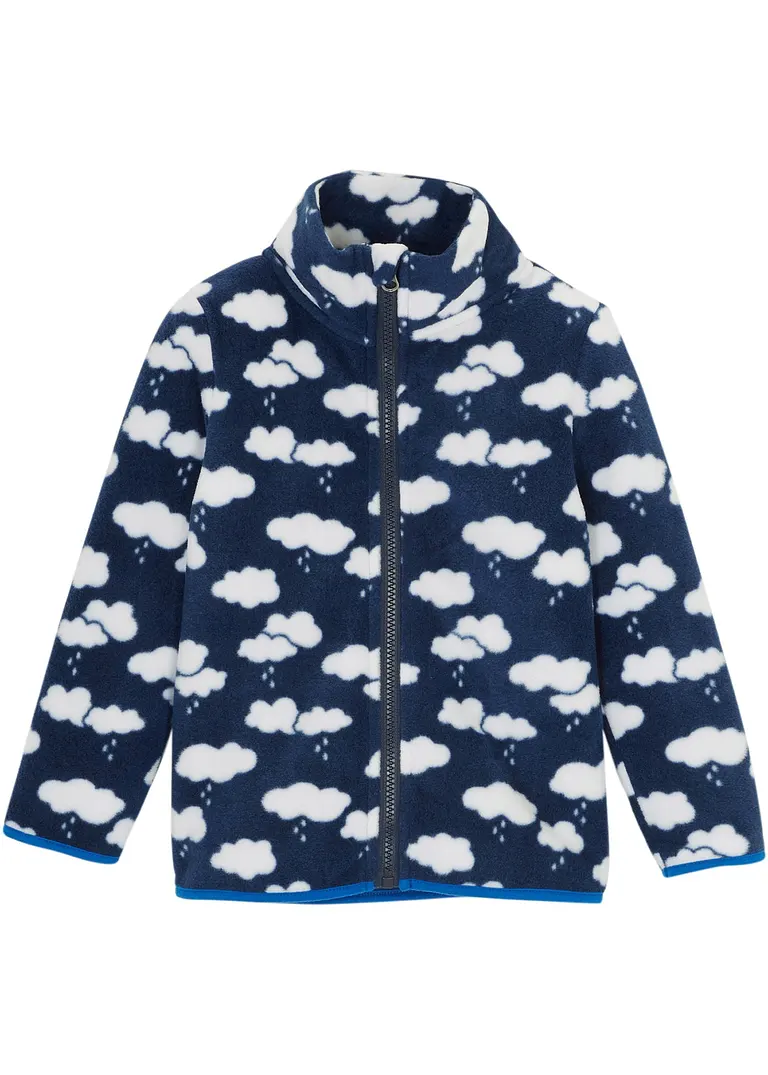 Kinder Fleecejacke in blau von vorne - bpc bonprix collection