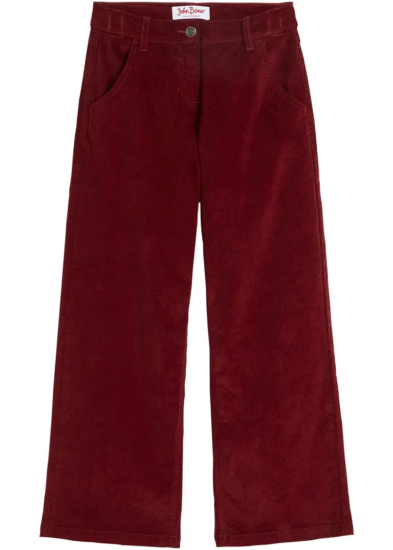 Mädchen Cordhose in rot von vorne - John Baner JEANSWEAR