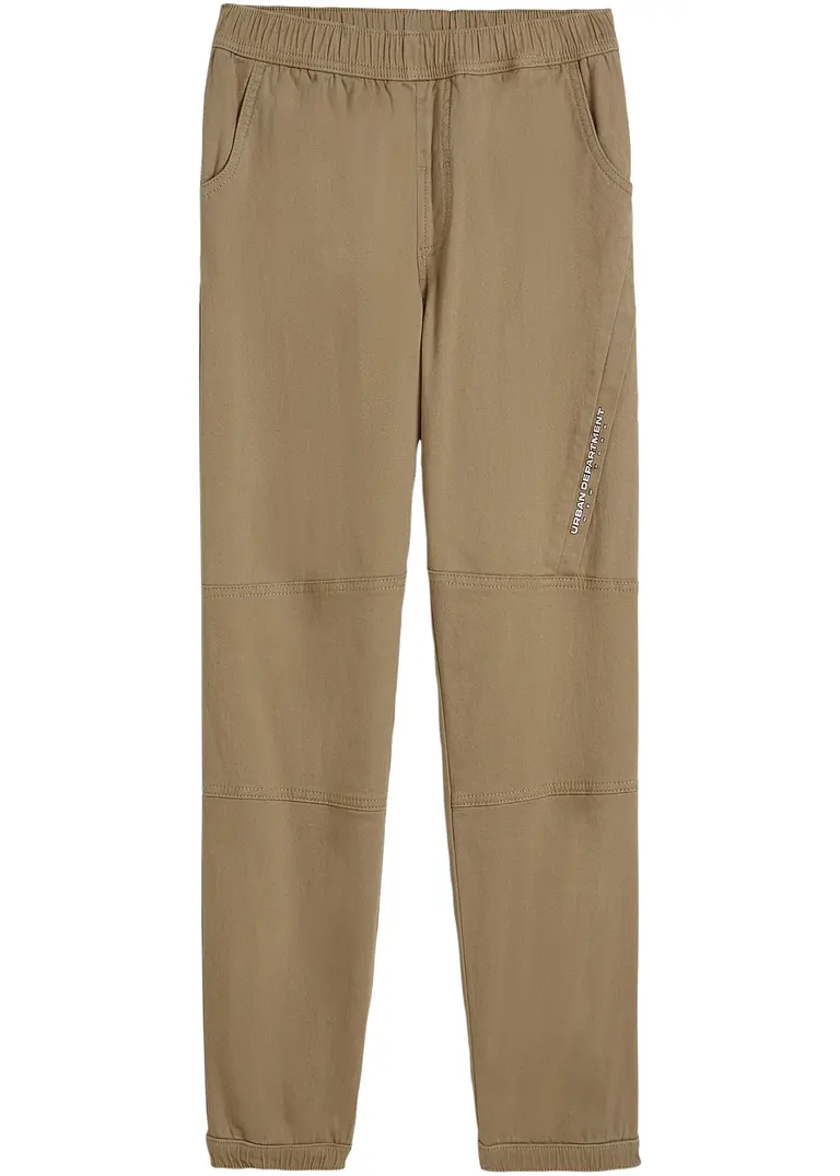 Thermo-Schlupfhose mit Jerseyfutter, Loose Fit in grün von vorne - bonprix
