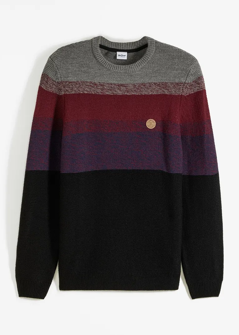Pullover mit Farbverlauf in grau von vorne - bonprix