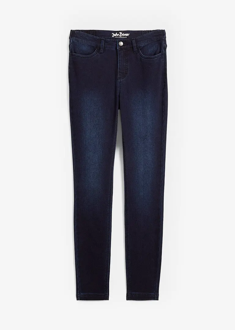 Skinny Jeans Mid Waist, Thermo in blau von vorne - John Baner JEANSWEAR
