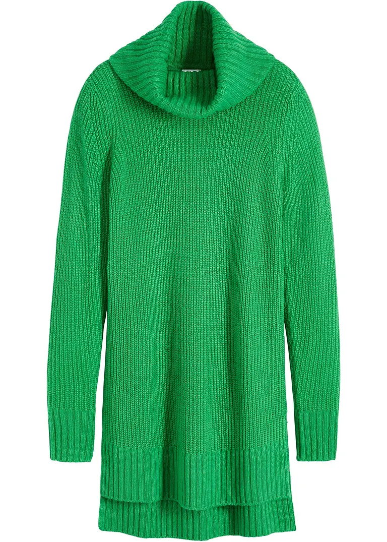 Long-Strickpullover in grün von vorne - bonprix