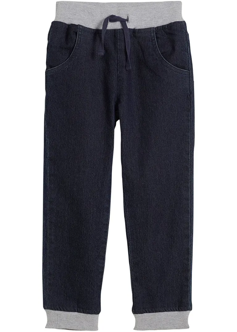 Mädchen Thermohose mit Jerseyfutter in blau von vorne - John Baner JEANSWEAR