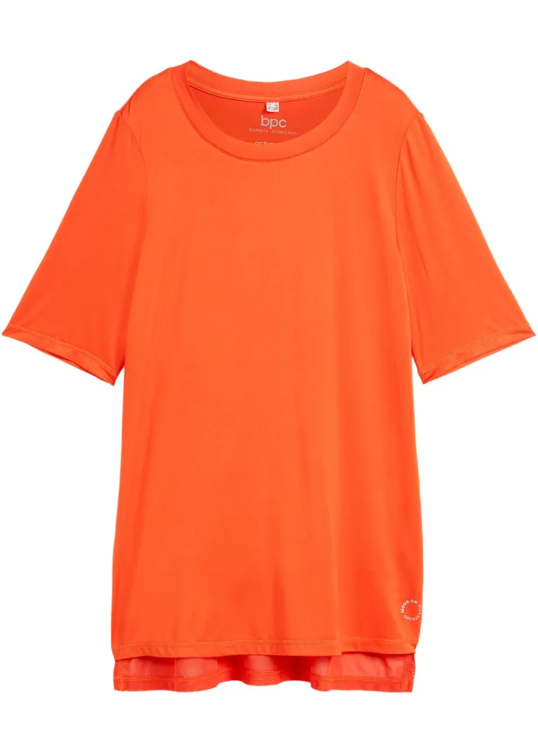 Funktionsshirt lang mit Mesh, schnelltrocknend in orange von vorne - bonprix