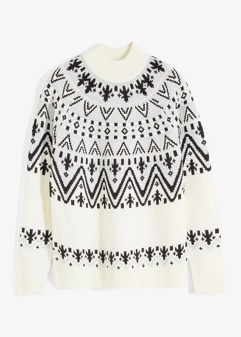 Norweger Pullover in weiß von vorne - bpc bonprix collection