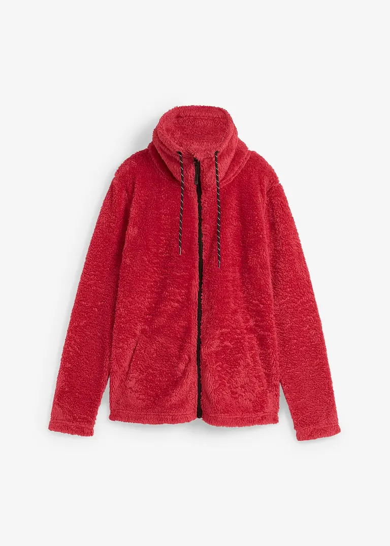 Kuschel-Fleecejacke, bequem geschnitten in rot von vorne - bpc bonprix collection