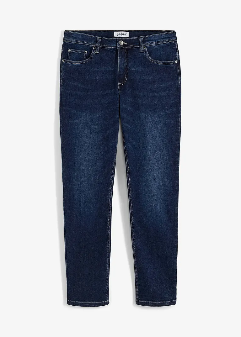Regular Fit Stretch-Jeans, Straight in blau von vorne - bonprix