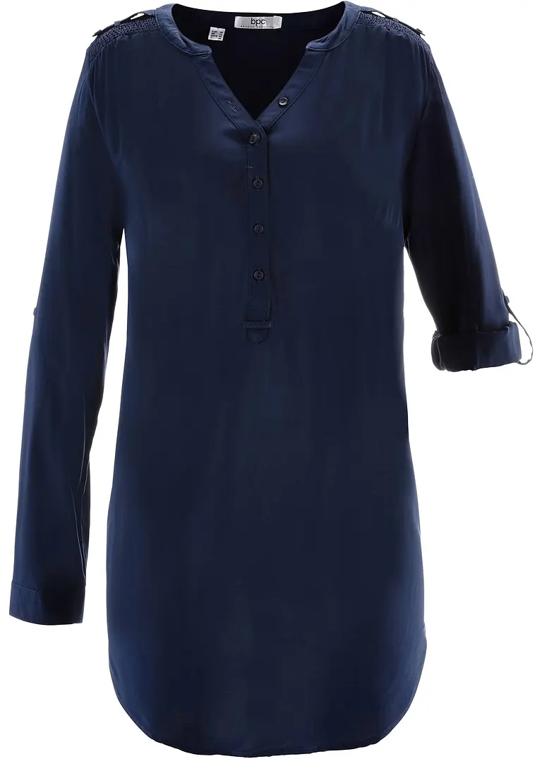 Tunikabluse aus softer Viskose in blau - bonprix