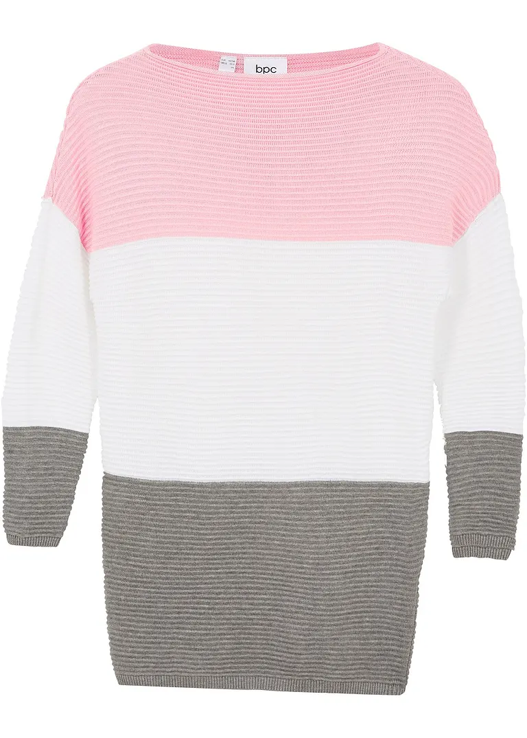 Longpullover in rosa von vorne - bonprix