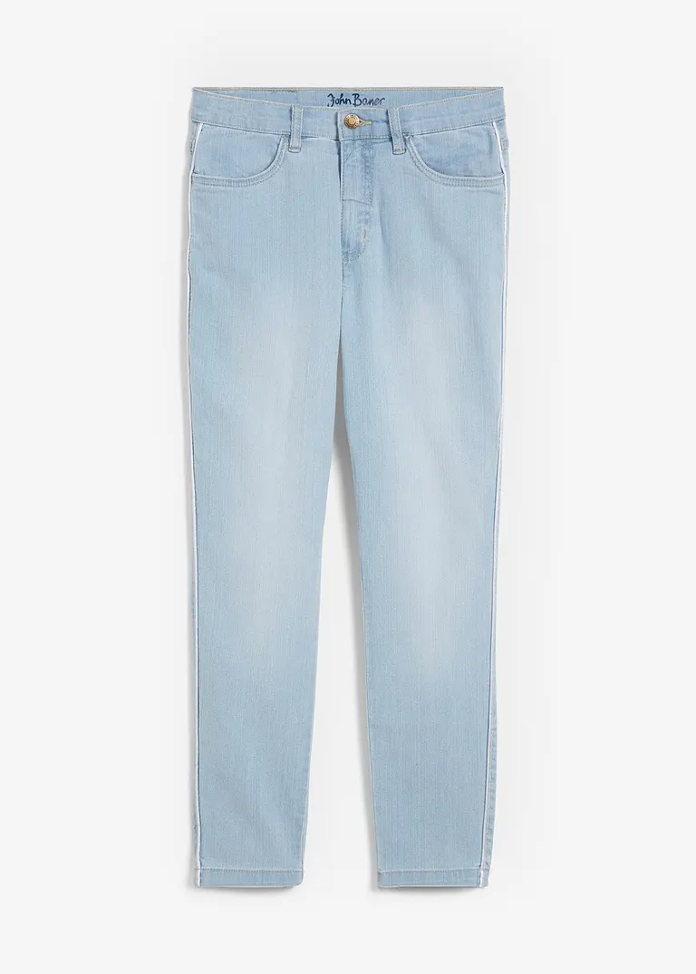 7/8 Komfort-Stretch-Jeans, Skinny in blau von vorne - bonprix