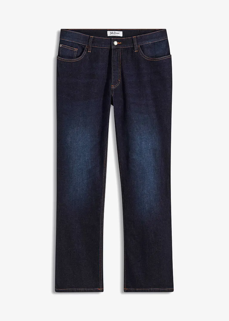 Regular Fit Stretch-Jeans, Bootcut in blau von vorne - John Baner JEANSWEAR
